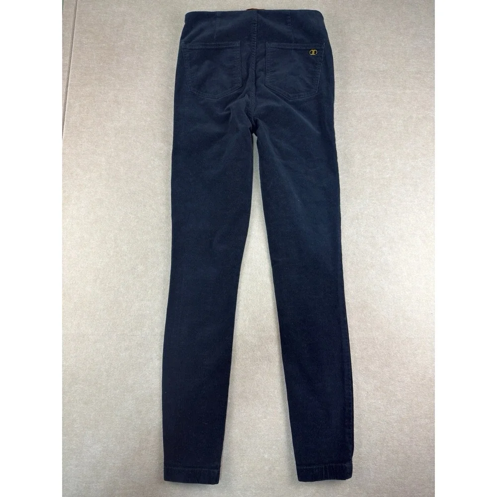 Tory Burch Pants Women's Size 24 Black Skinny Corduroy Side Zip Stretch Mid Rise